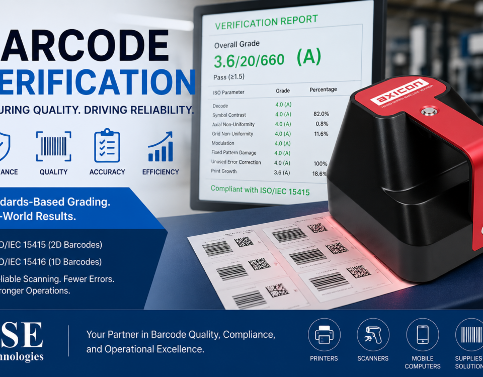 barcodeverificationisodatamatrixgradingssetechnologies SSE TECHNOLOGIES Axicon barcode verifier performing ISO barcode verification and grading on Data Matrix and 1D barcode labels for barcode quality compliance